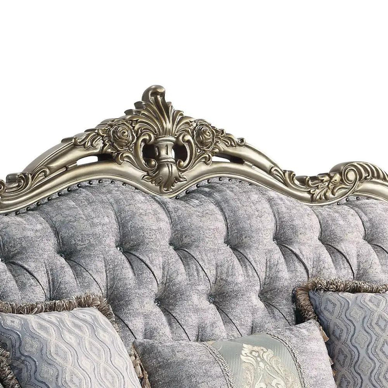 Miliani - Sofa With 5 Pillows - Fabric & Antique Bronze by Unique Piece Furniture