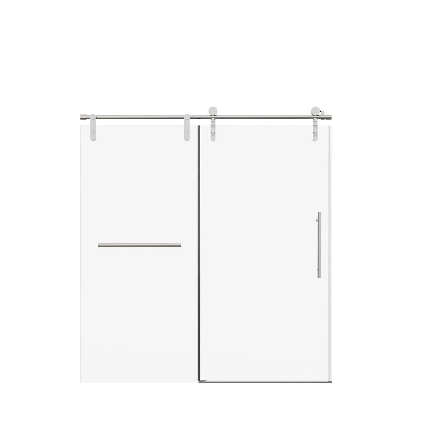 Frameless Single Sliding Shower Doors With Towel Rail & Handle by HouseOfZazla