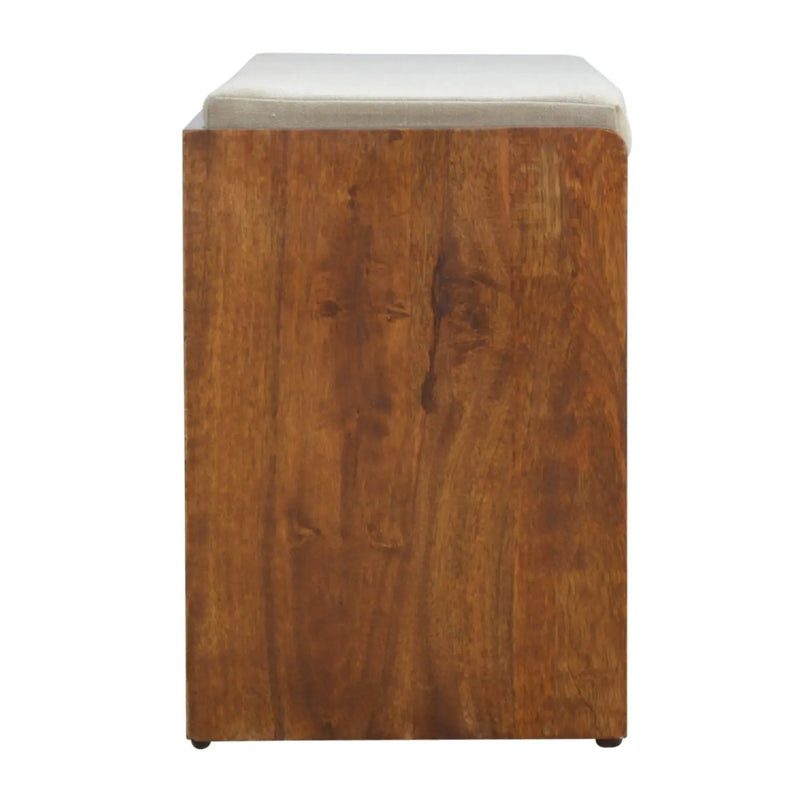 Pull Out Shoe Bench - Chestnut / Mud Linen by HouseOfZazla