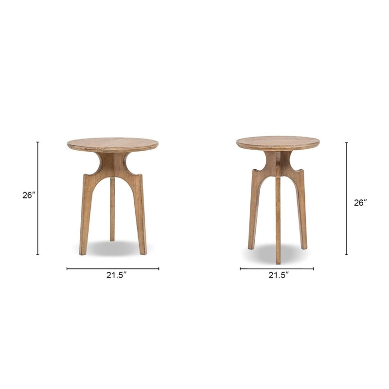 Carmel - Round Side Table - Antique Brown by HouseOfZazla