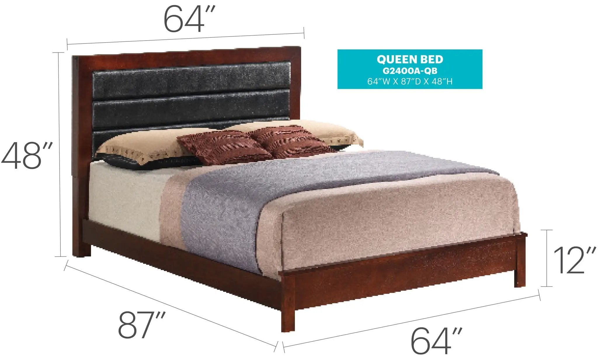 Transitional Modern Design Bed by Unique Piece Furniture
