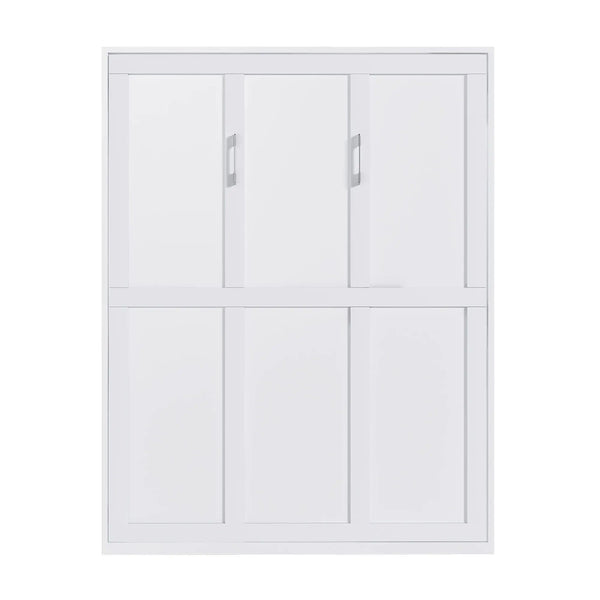 Queen Murphy Bed, Foldable Wall Bed, Space Saving Design For Bedrooms - White