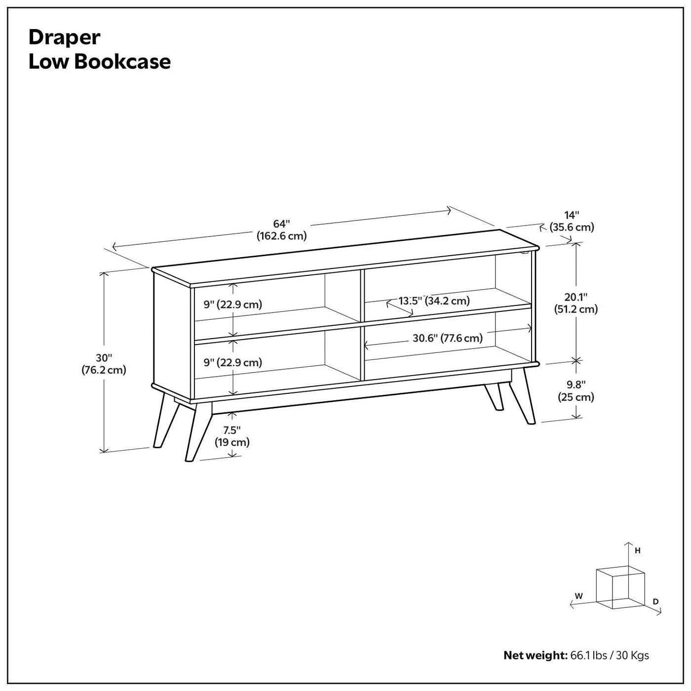 Draper - Handcrafted Low Bookcase by HouseOfZazla
