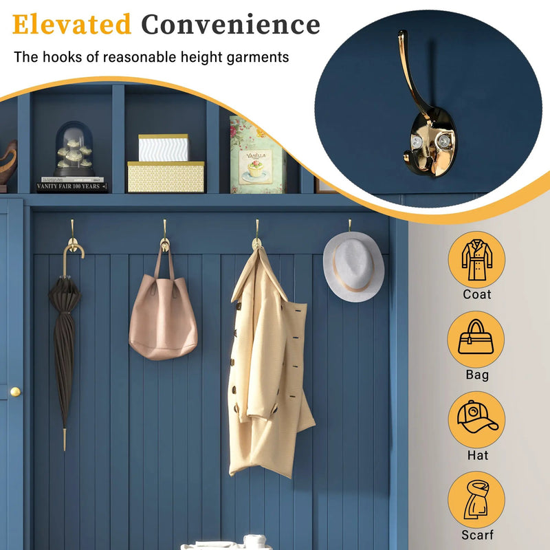 U-Can Entryway Hall Tree with Coat Hooks, Shoe Bench & Drawer Storage Cabinet by HouseOfZazla
