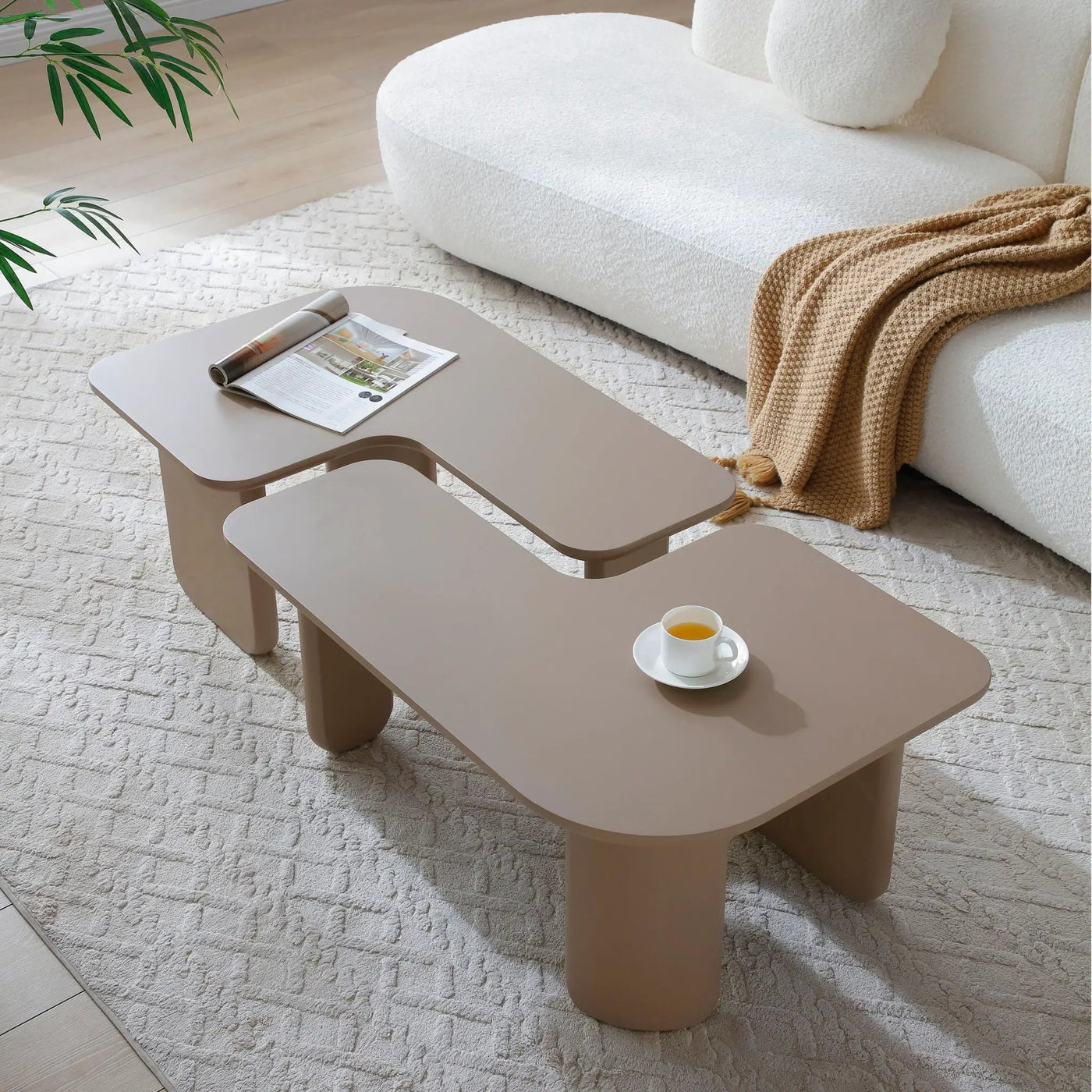 L-Shape Coffee Table For Living Room by HouseOfZazla