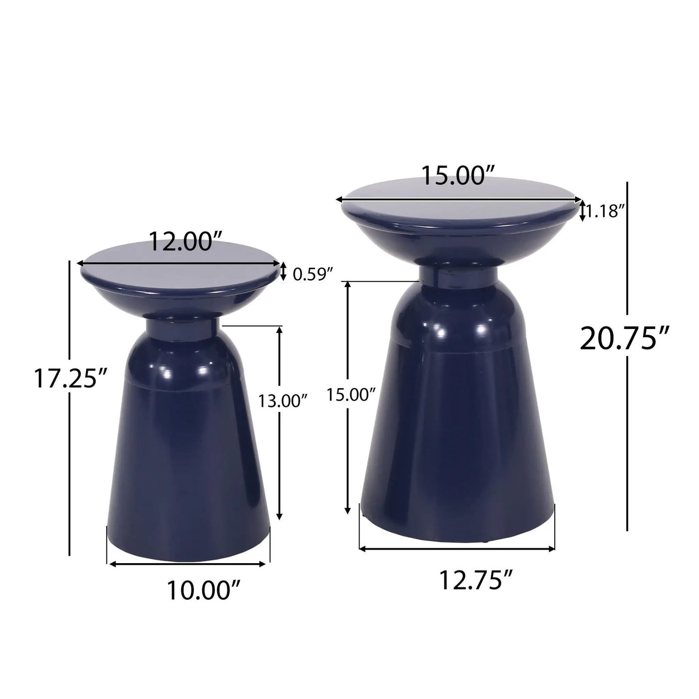 Serenita Outdoor Side Tables With Flared Design (Set of 2) by HouseOfZazla