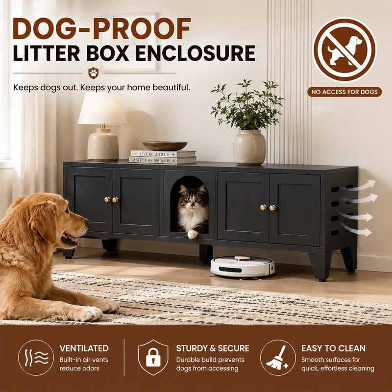58" Metal Cat Litter Box Enclosure by HouseOfZazla