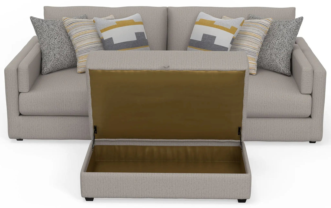 Trevor - Extra Deep Oversized Sofa With Included Storage Cocktail Ottoman by Unique Piece Furniture