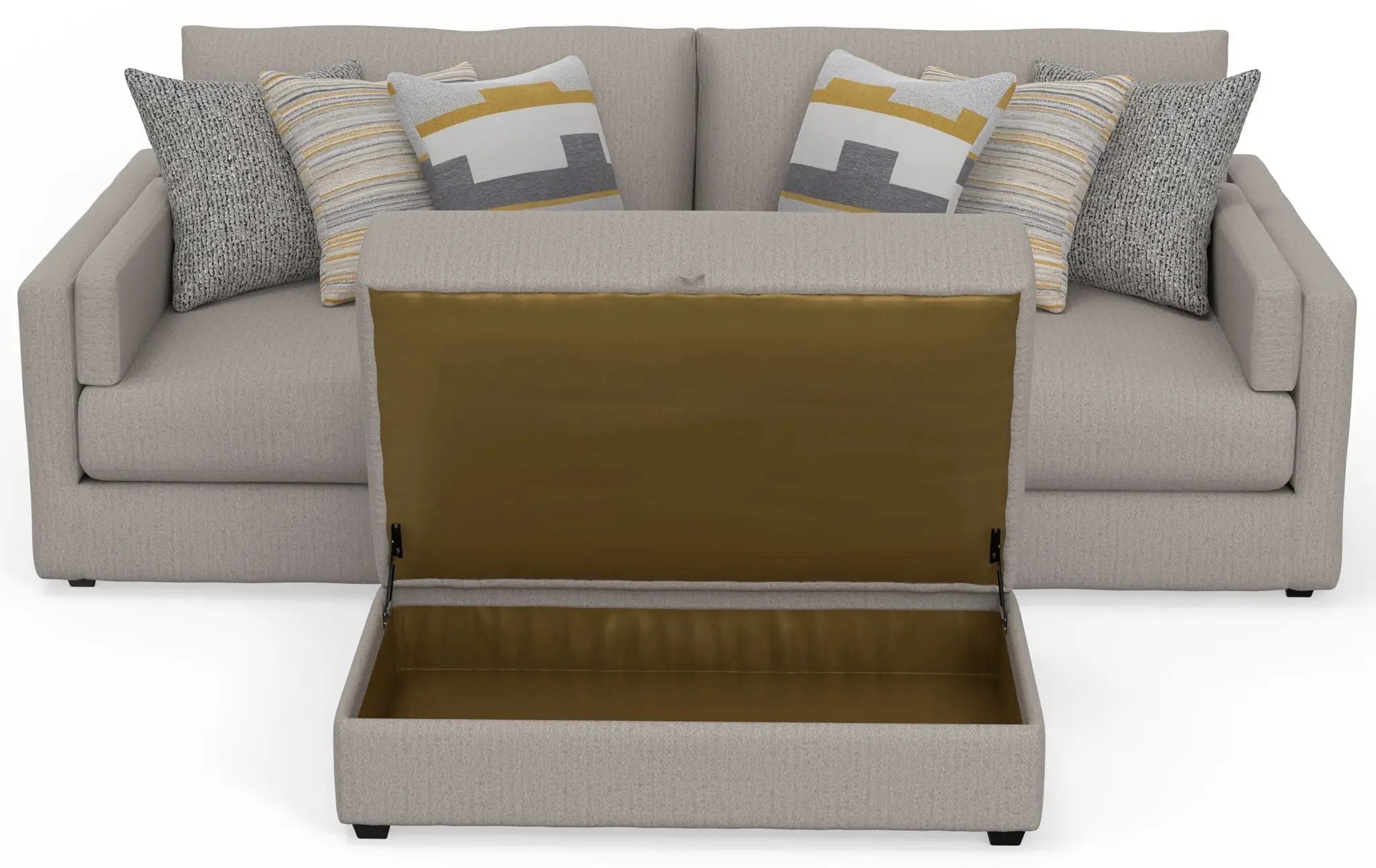 Trevor - Extra Deep Oversized Sofa With Included Storage Cocktail Ottoman by Unique Piece Furniture