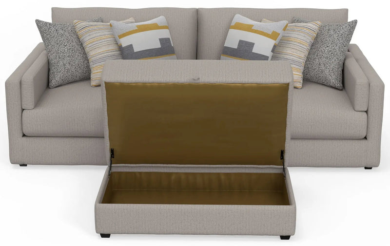 Trevor - Extra Deep Oversized Sofa With Included Storage Cocktail Ottoman by Unique Piece Furniture