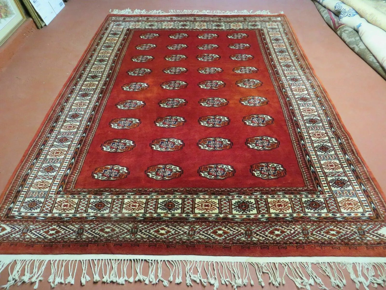 7' X 9' Vintage Handmade Bokhara Turkoman Pakistan Wool Rug Carpet Nice by Jewel Rugs