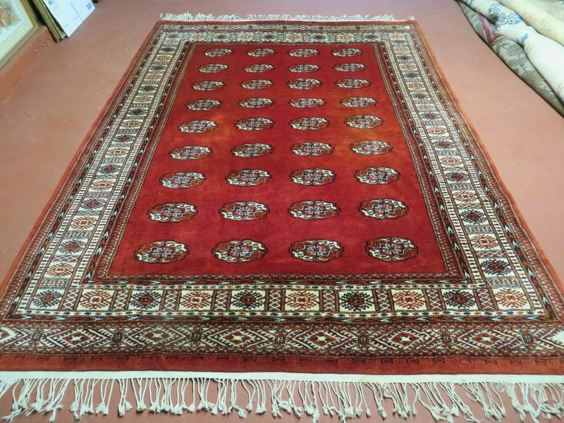 7' X 9' Vintage Handmade Bokhara Turkoman Pakistan Wool Rug Carpet Nice by Jewel Rugs