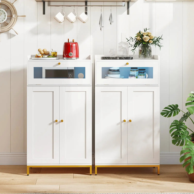 Kitchen Pantry Cabinet Freestanding Food Storage Cupboard-White by DirectDeals