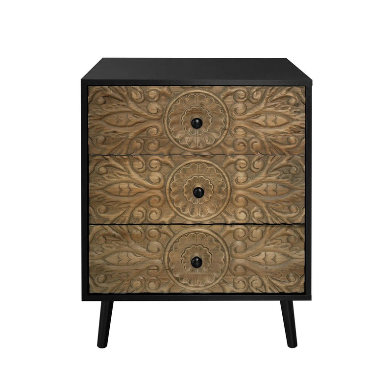 3 Drawer Cabinet, Suitable For Bedroom - Black by Unique Piece Furniture