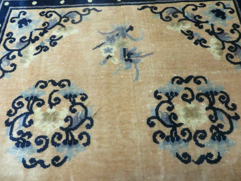 4' X 6' Antique Handmade Fine Knotted Peking Chinese Wool Rug Amiri Salmon by Jewel Rugs