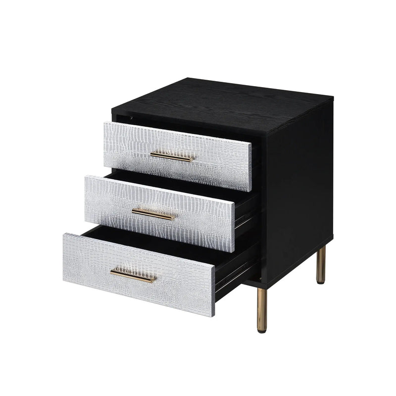 Myles - Nightstand - Black / Gold / Silver by HouseOfZazla