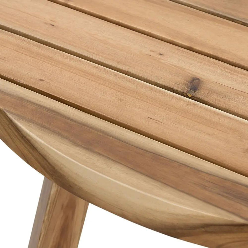 Round Dining Table, Solid Wood - Natural Wood / Brown by HouseOfZazla