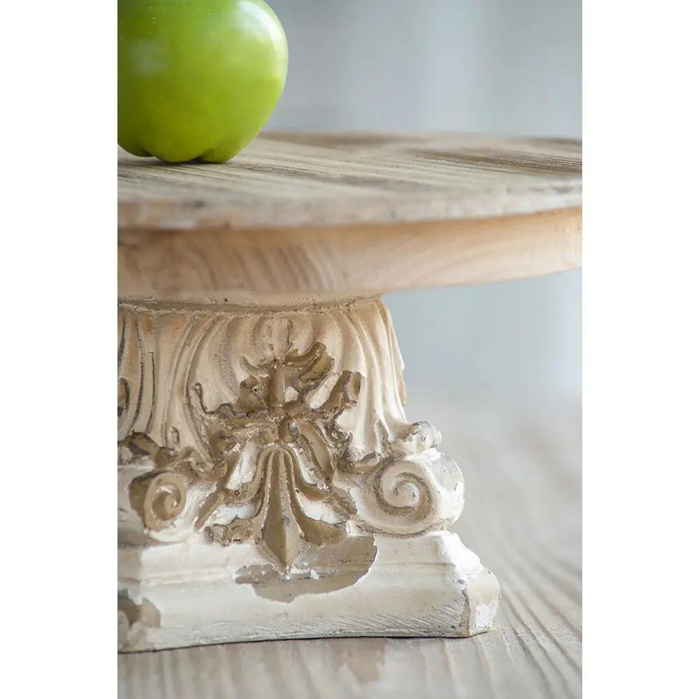 Cake Stand, Cake Plate With Magnesium Base - Cream / Brown by HouseOfZazla