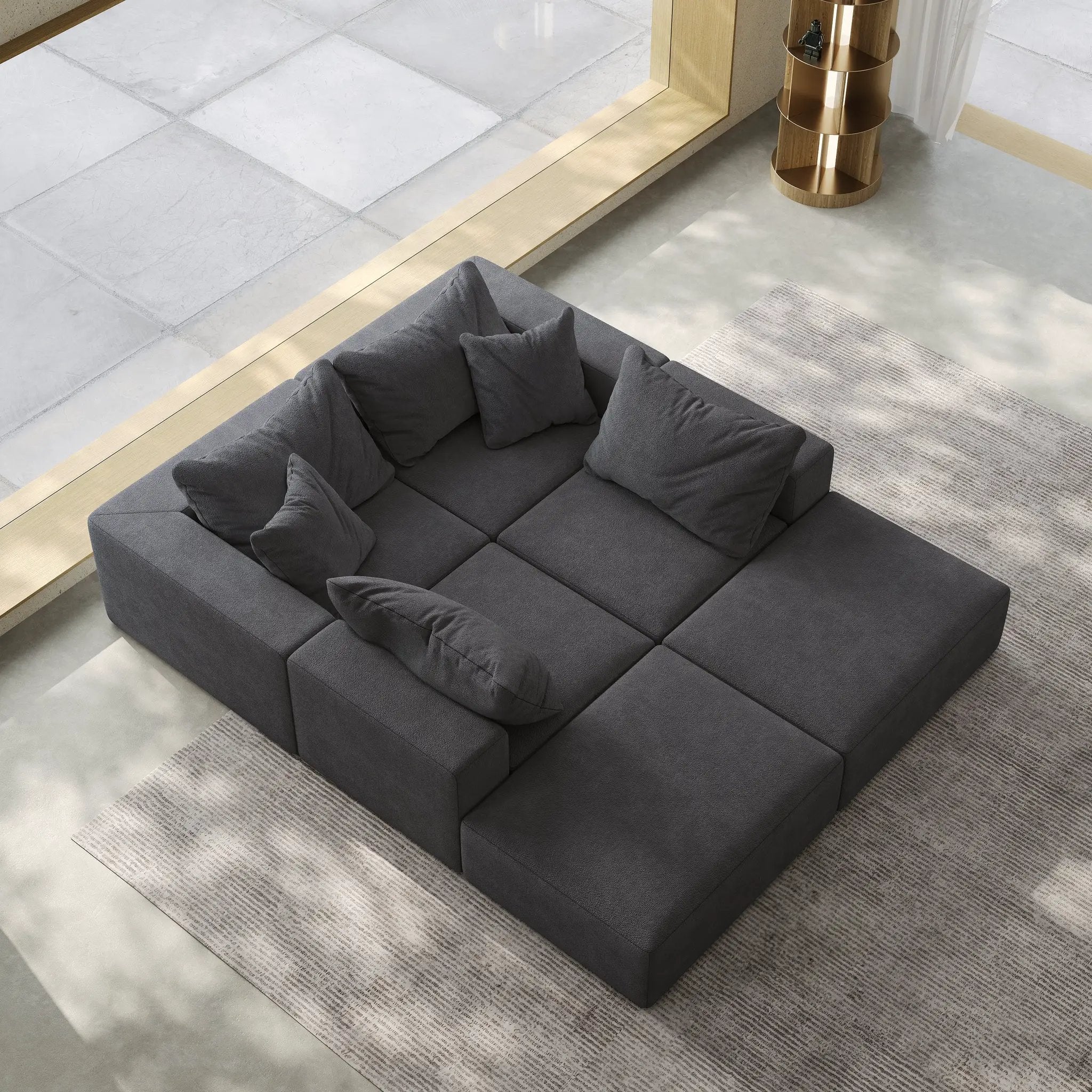 Oversized Sponge Cloud Sofa - Modern Sectional Couch Set by HouseOfZazla