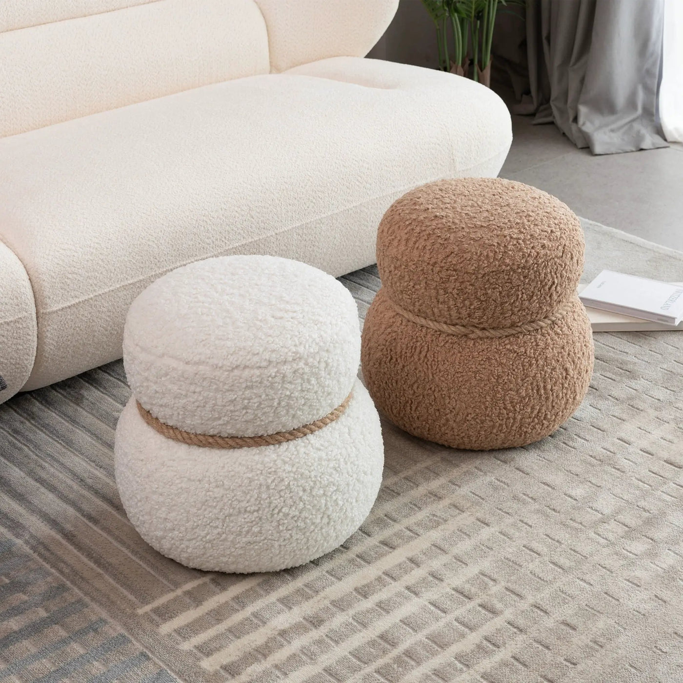 Snowman Stool With Cushion And Solid Wood Frame by HouseOfZazla