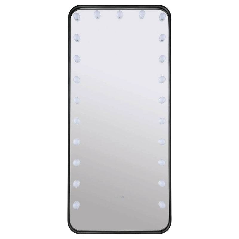 Canton 32 x 71 Inch LED Standing Mirror with Speakers Black by Unique Piece Furniture