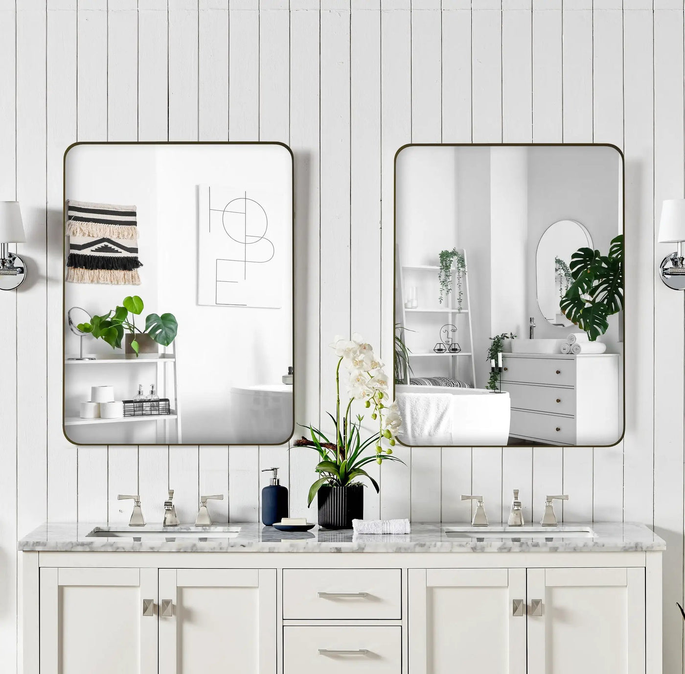 Wall Mirror Rectangular Mirror Metal Framed Mirror Vanity Mirror Dressing Mirror, For Bathroom, Living Room, Bedroom by HouseOfZazla