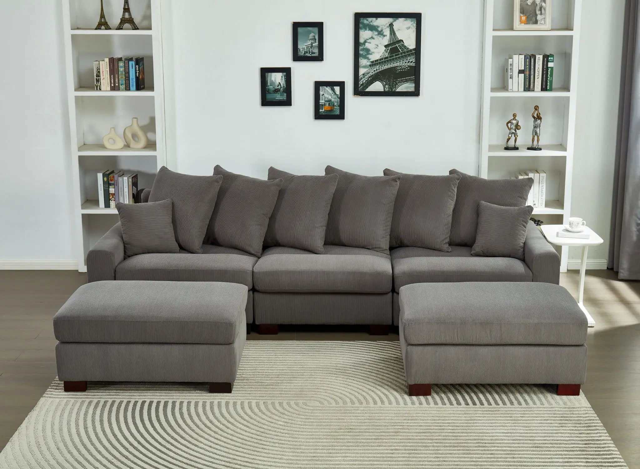 5 Seater Oversized Convertible L & U Shaped Couch by HouseOfZazla
