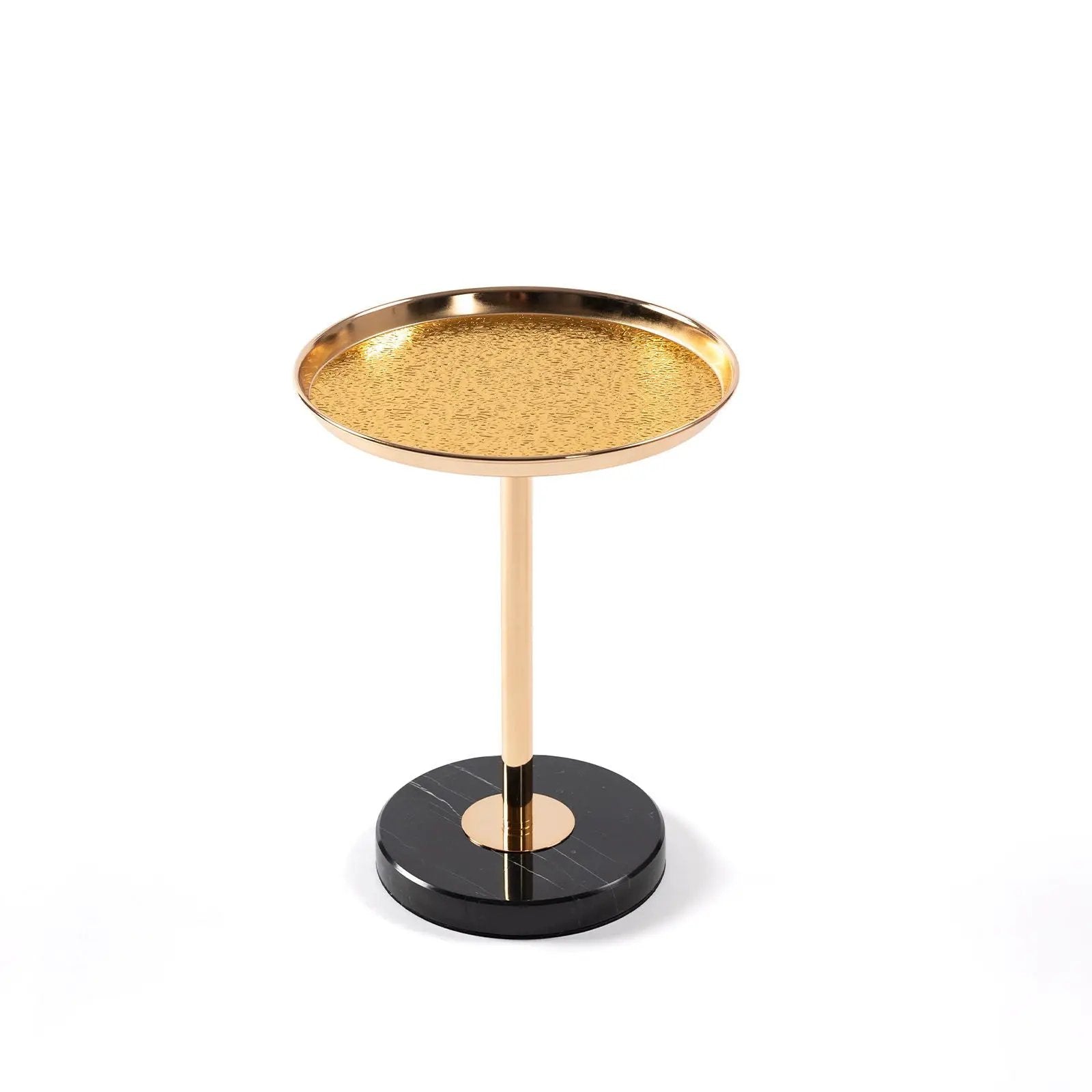 Adjustable Pedestal Side Table For Living Room - Gold / Black by HouseOfZazla