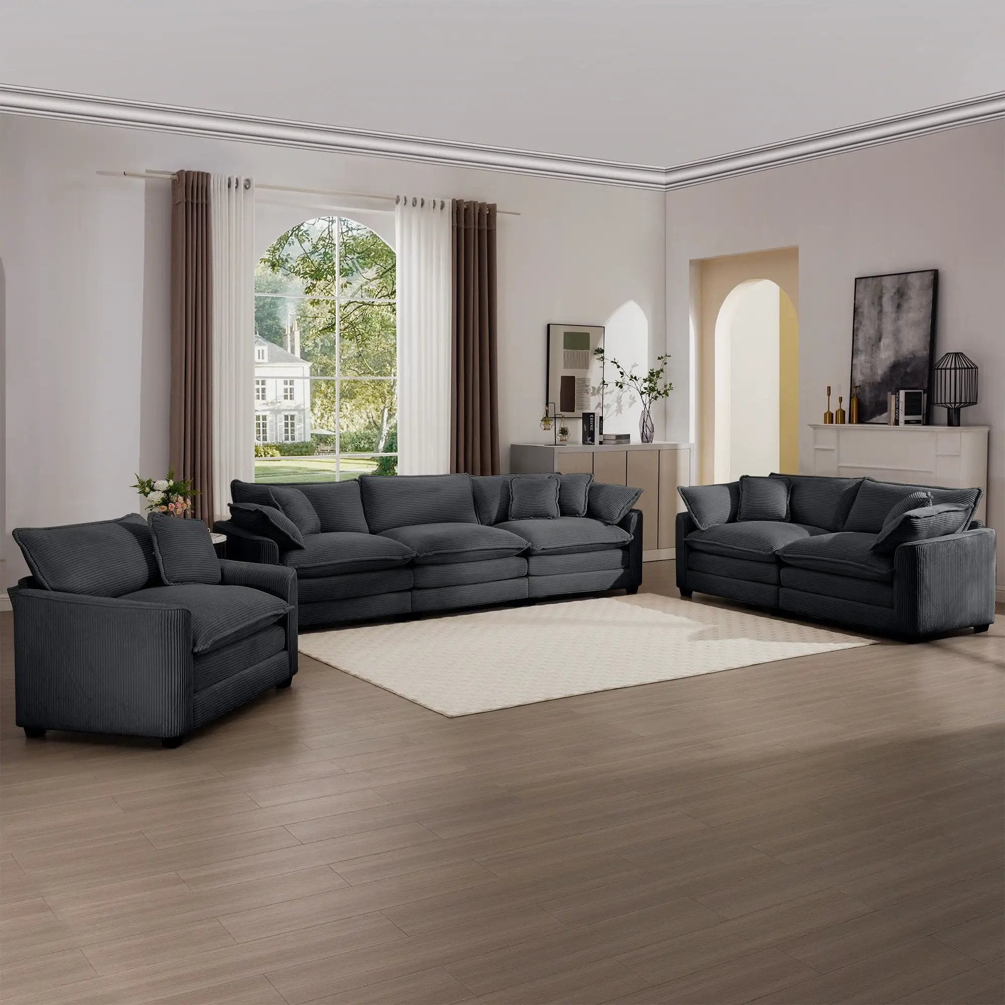 Elegant Oversized Sectional Sofa Set With Deep Seats And Flexible Layout by Unique Piece Furniture