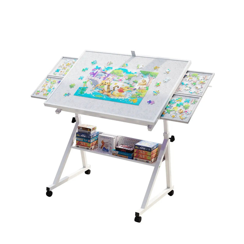 1500 Pieces Jigsaw Puzzle Metal Table Board with 4 Trays by HouseOfZazla