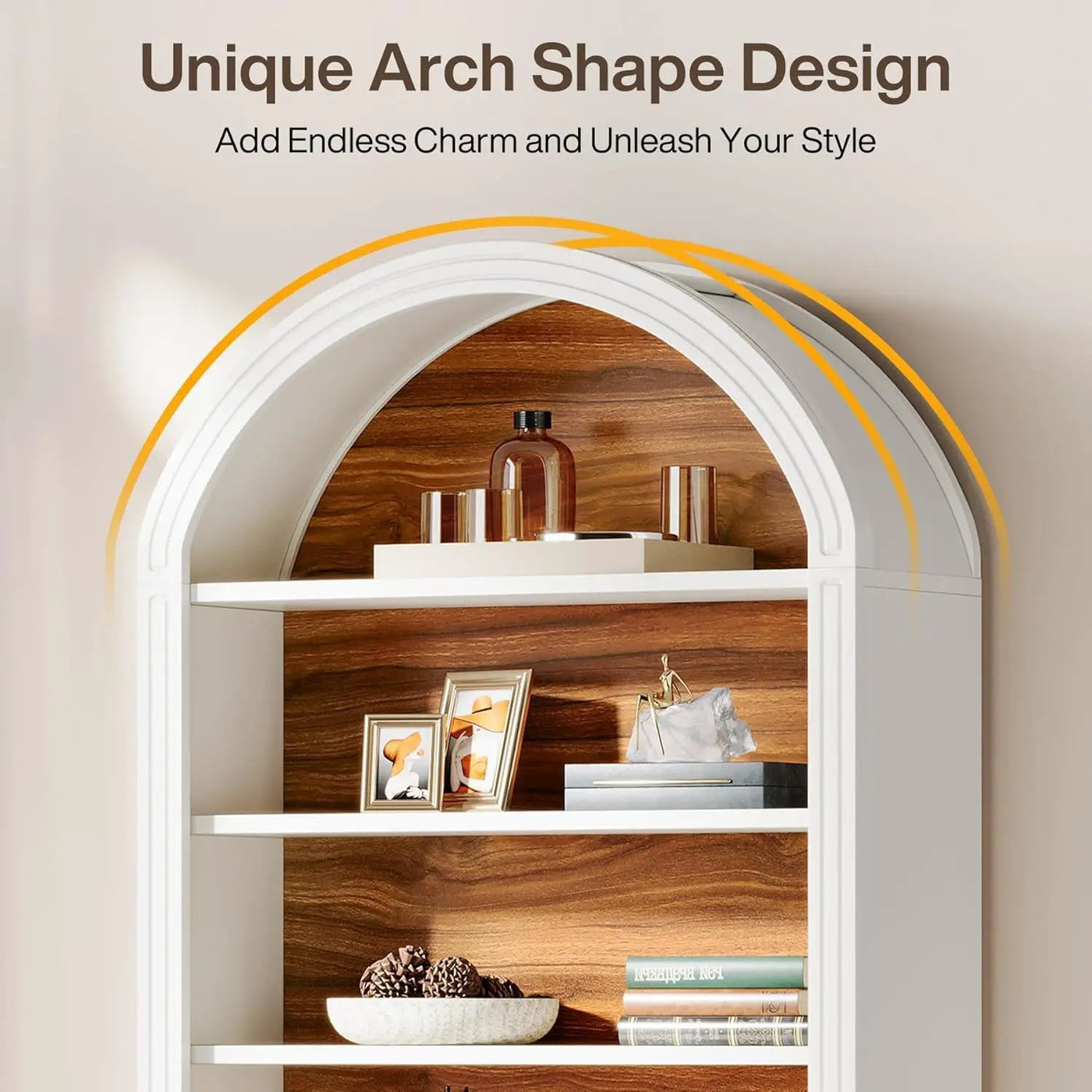 8 Tier Arched Open Display Shelving Unit For Living Room by HouseOfZazla