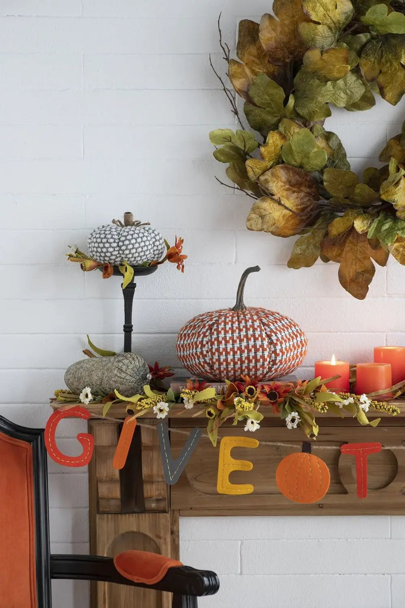 Pumpkin Ornament Decor For Holiday Harvest Festival Fall Festival & Thanksgiving (Set of 2) - Orange Multi by Unique Piece Furniture