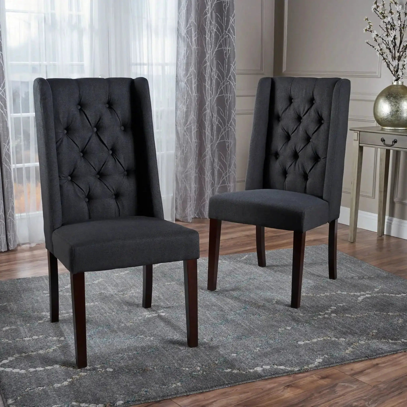Sophisticated Tufted Dining Chair With High Back Design by HouseOfZazla