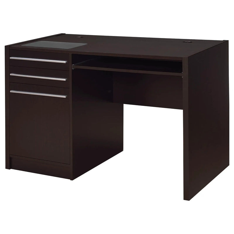 Maxim - 2 Drawer Computer Desk With Lift Top Storage And Power Outlet - Cappuccino by HouseOfZazla