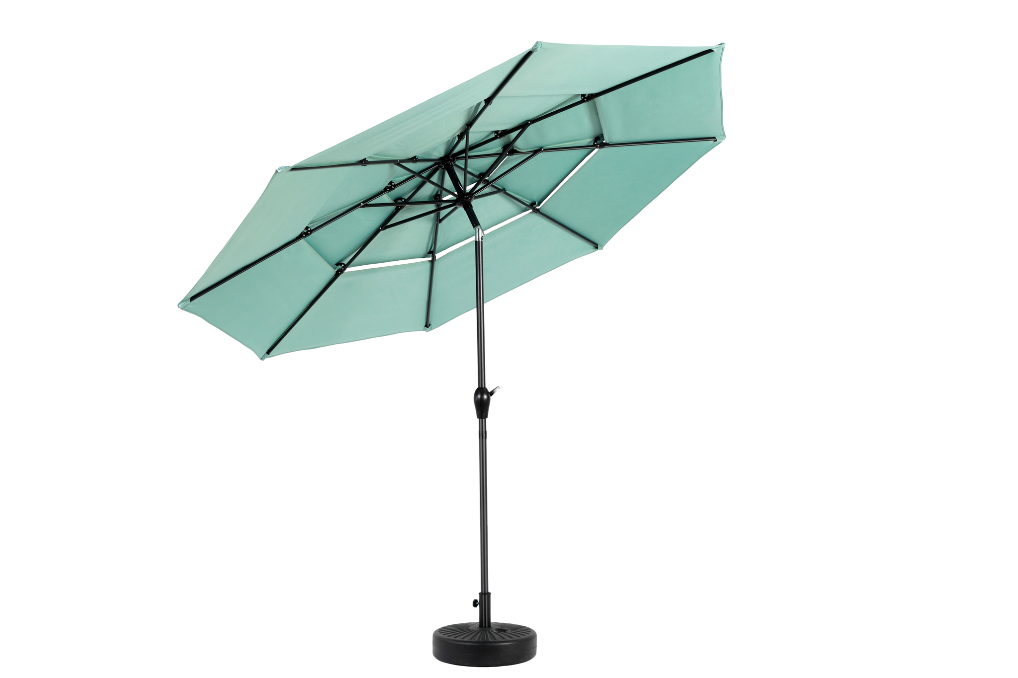 Aluminium 10ft 3 Tier Auto-Tilt Outdoor Patio Umbrella - Light Green by HouseOfZazla