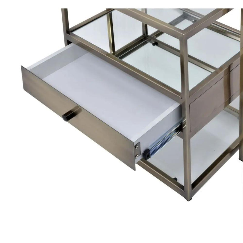 Enca - Nesting Table Set - Clear Glass & Antique Brass by Unique Piece Furniture