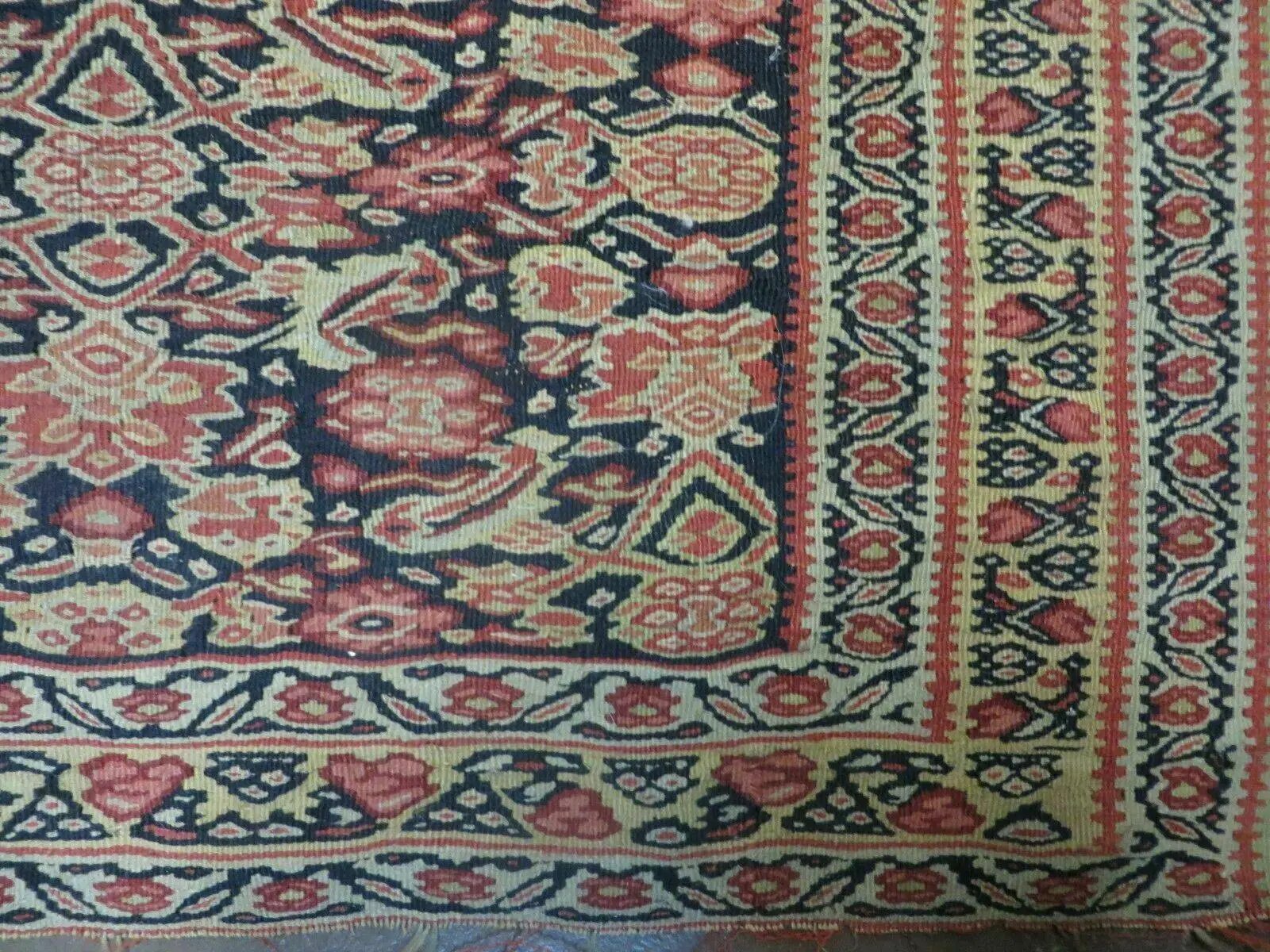 4' X7' Antique Handmade Turkish Wool Kilim Soumak Flat Weave Rug Tribal Organic by Jewel Rugs