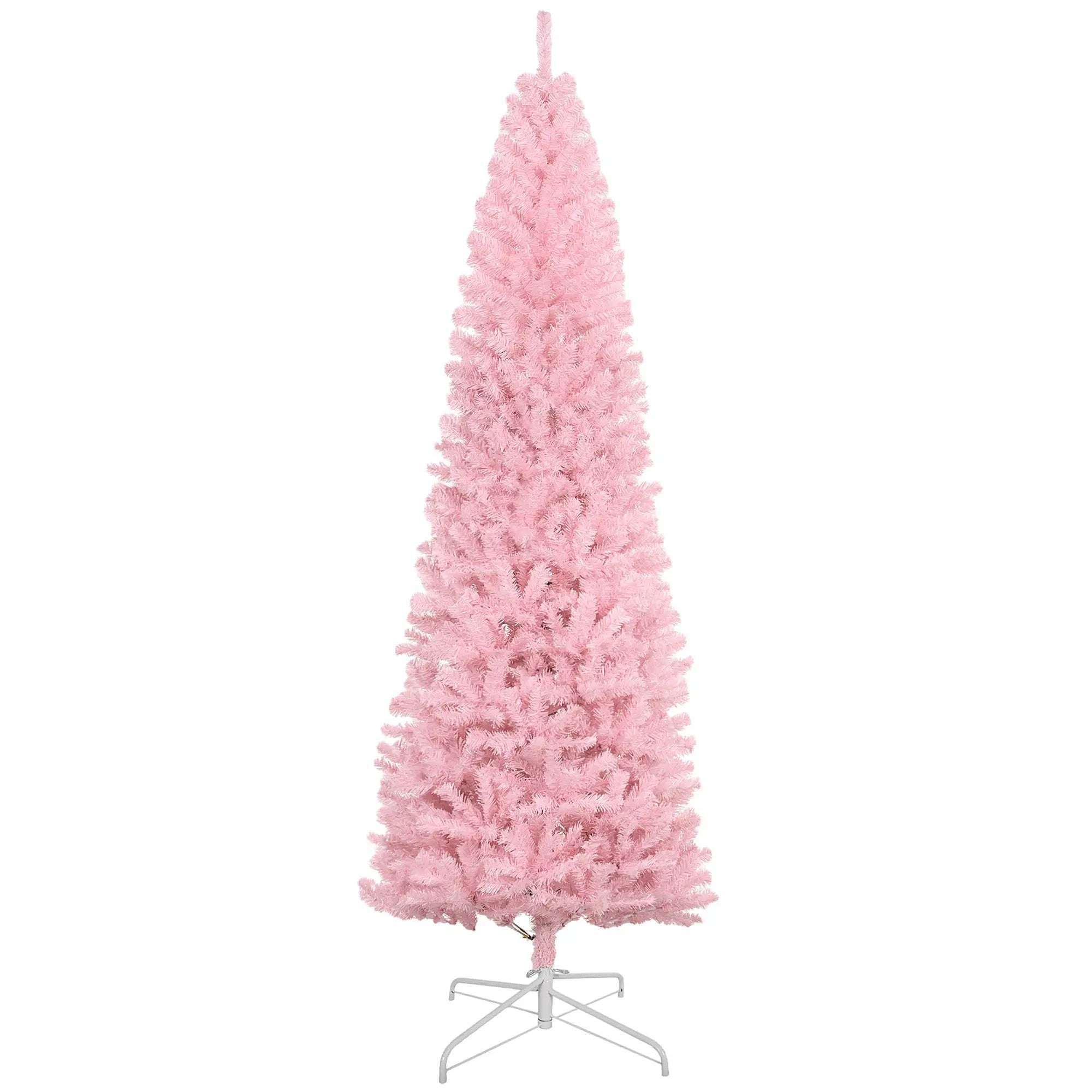 HOMCOM 8' Tall Unlit Slim Douglas Fir Artificial Christmas Tree by HouseOfZazla