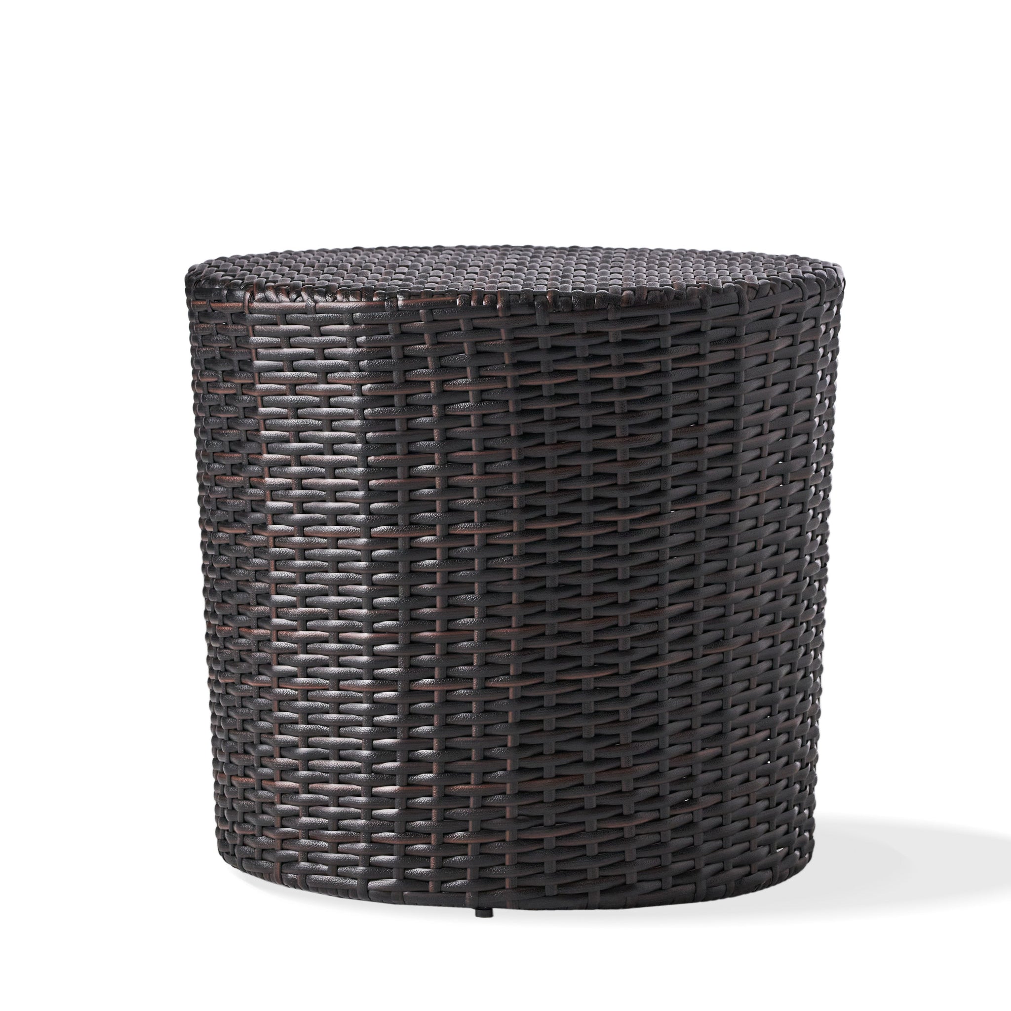 Kingstown RD Barrel Side Table, Outdoor Wicker End Table by HouseOfZazla