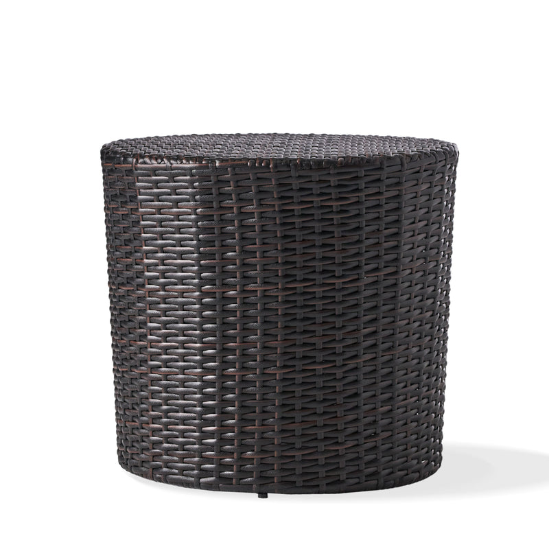 Kingstown RD Barrel Side Table, Outdoor Wicker End Table by HouseOfZazla