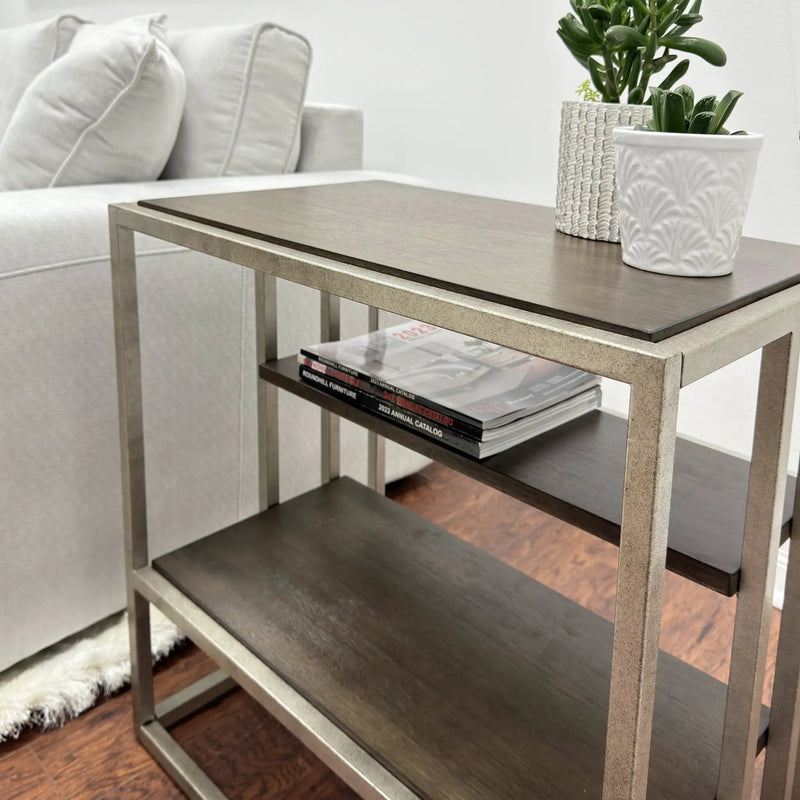 Padena 3-Piece Metal Frame Wood Living Room Coffee Table Set by HouseOfZazla
