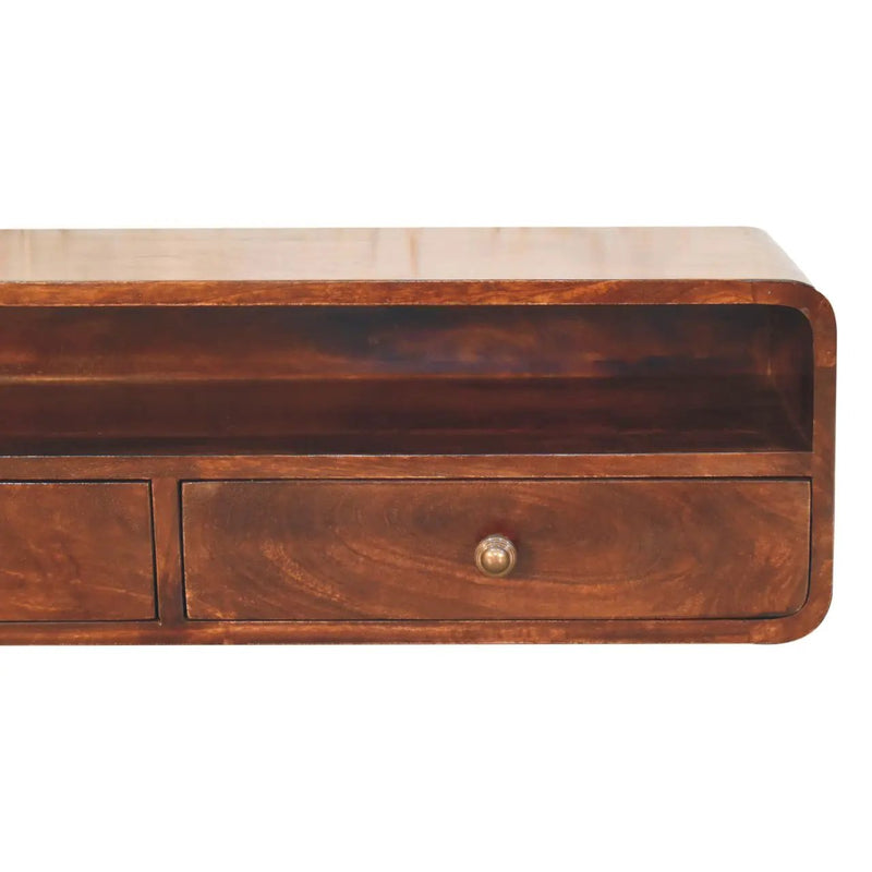 Solid Wood Floating California Console Table by HouseOfZazla