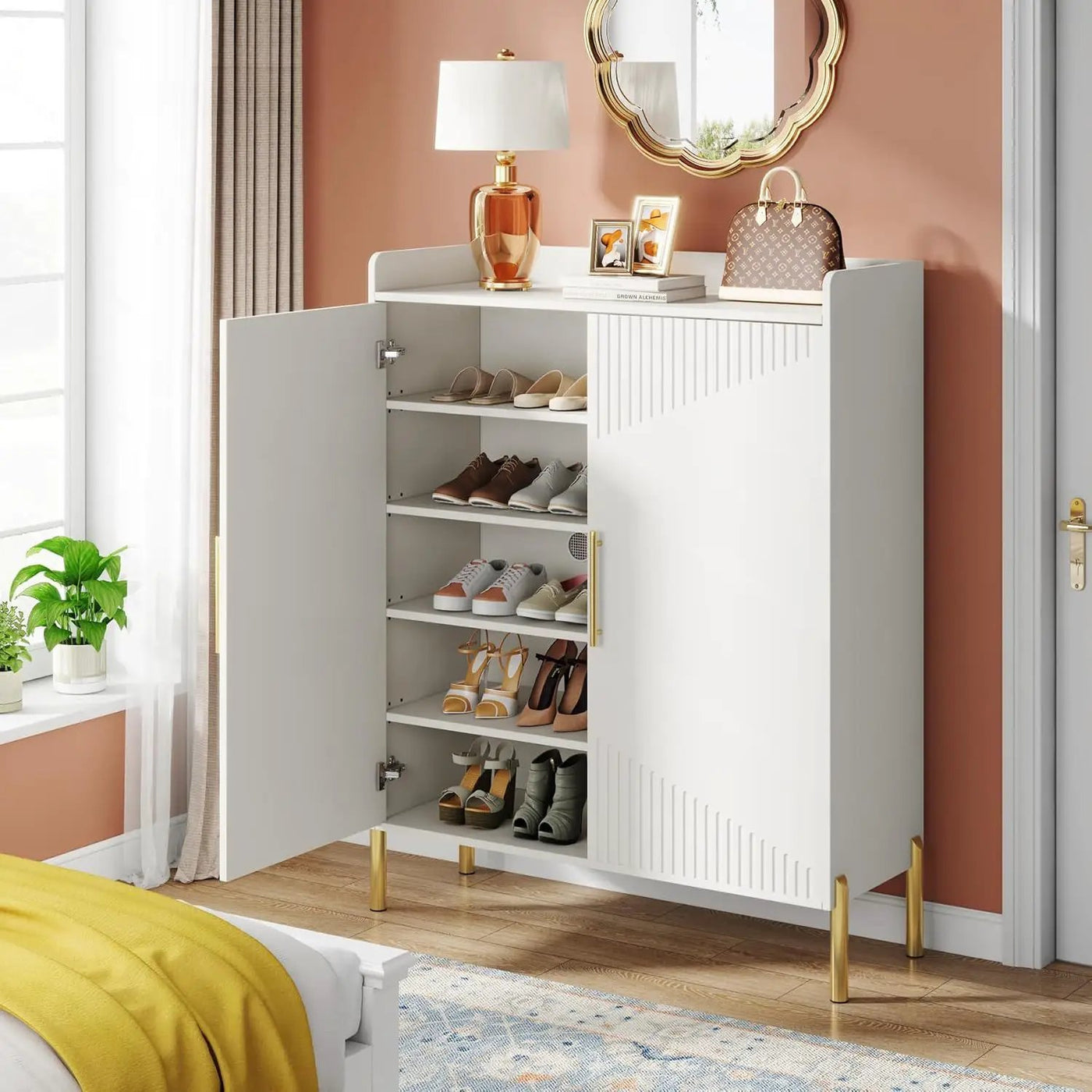 6 Tier Entryway Shoe Cabinet With Doors by HouseOfZazla