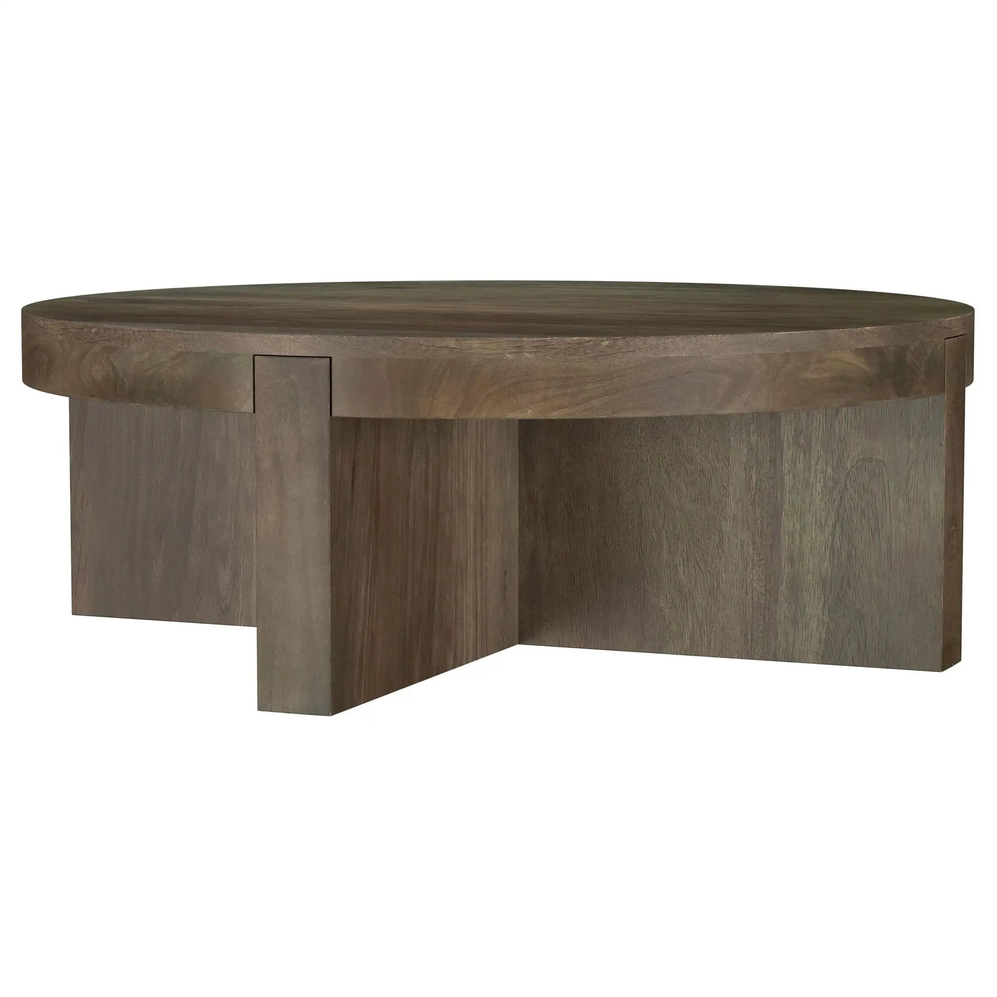Kinkaid Round Solid Mango Wood Coffee Table Brown by Unique Piece Furniture