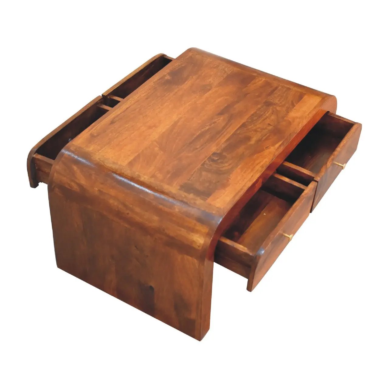 Solid Wood Darcy Coffee Table, 2-Drawers, Chestnut by HouseOfZazla