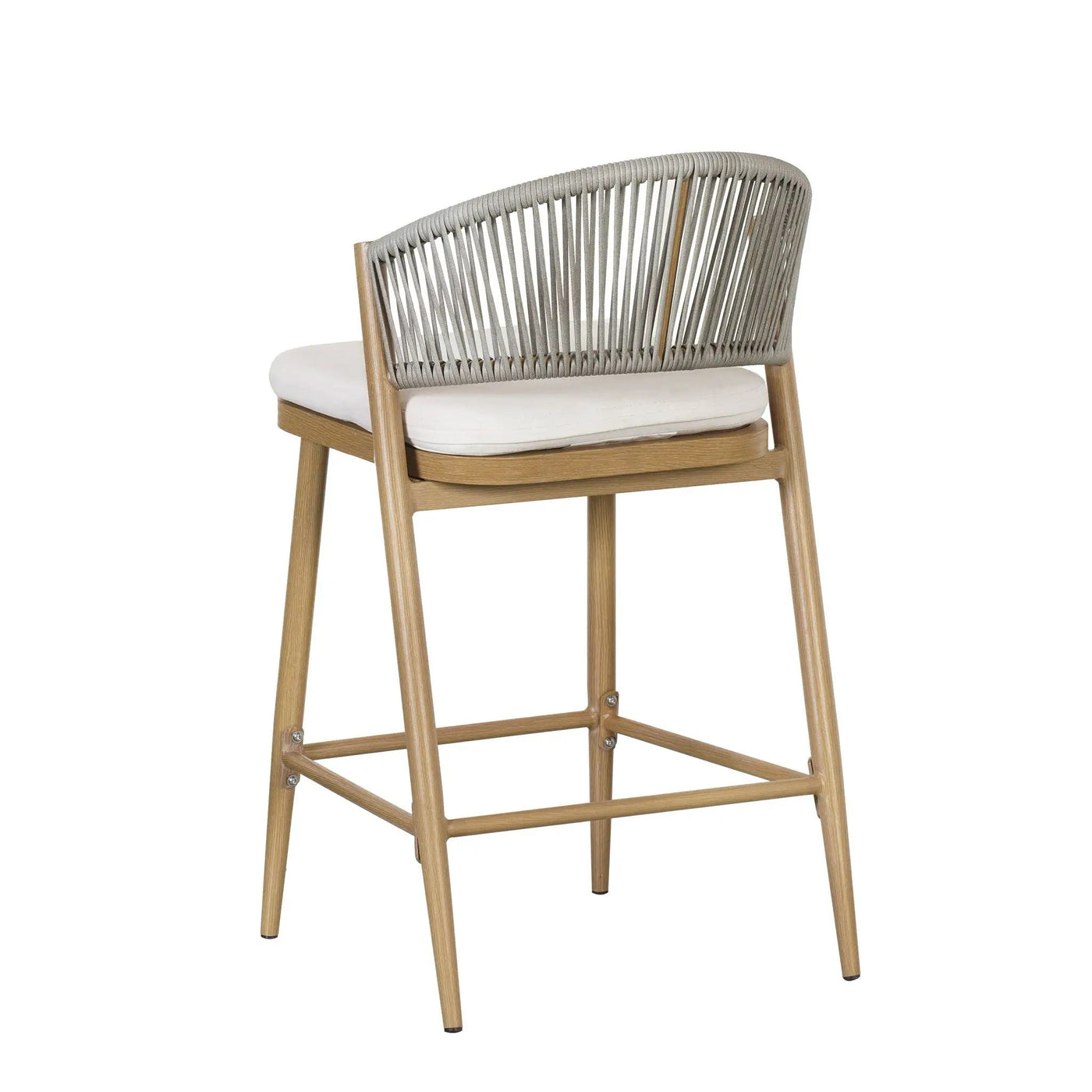 Outdoor 26" Counter Height Metal Frame Counter Stools With Scallop Shaped Backrest & Water Resistant Cushions by HouseOfZazla