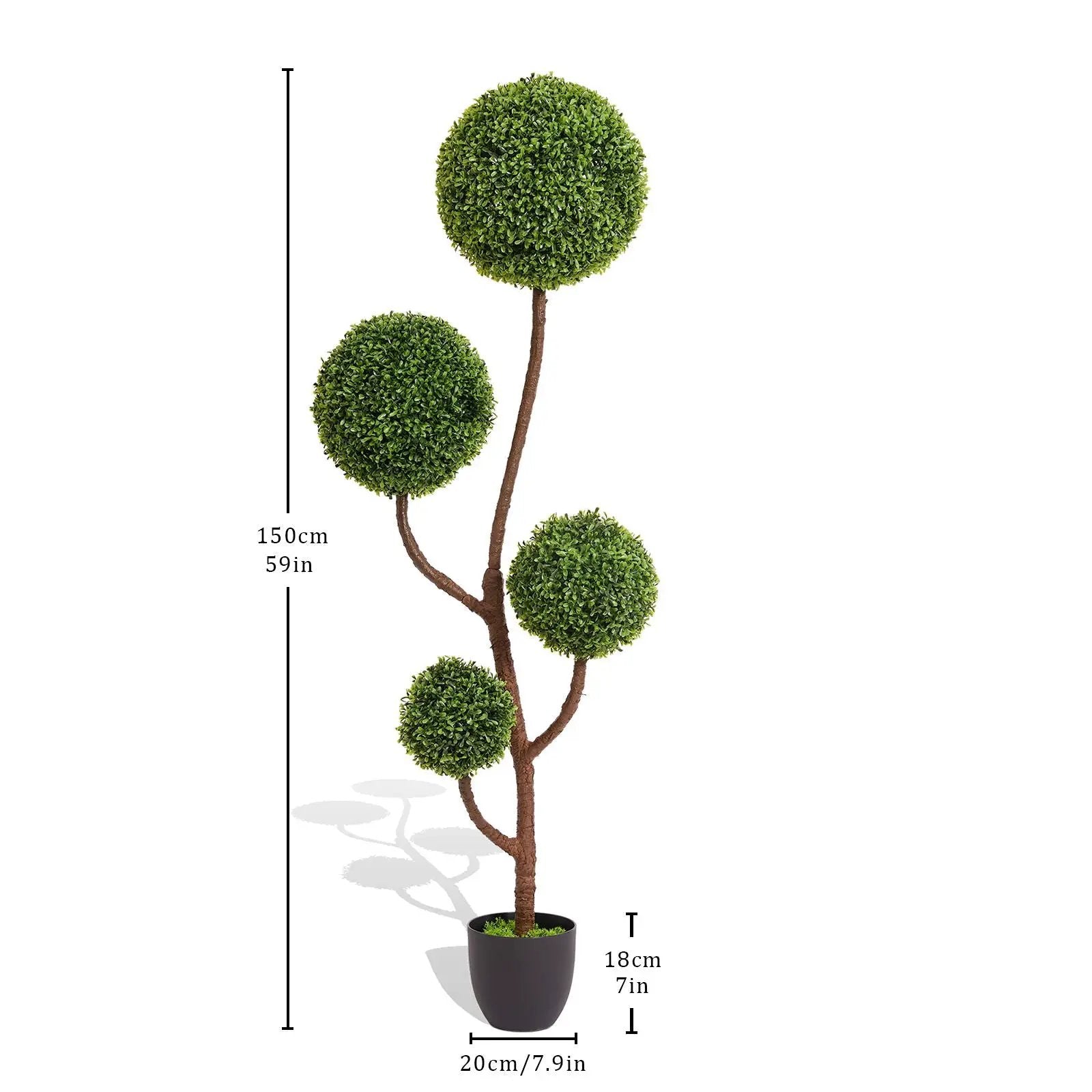 Artificial Boxwood Topiary Tree Triple Ball Shaped Faux Plant 150 Cm - Green by Unique Piece Furniture