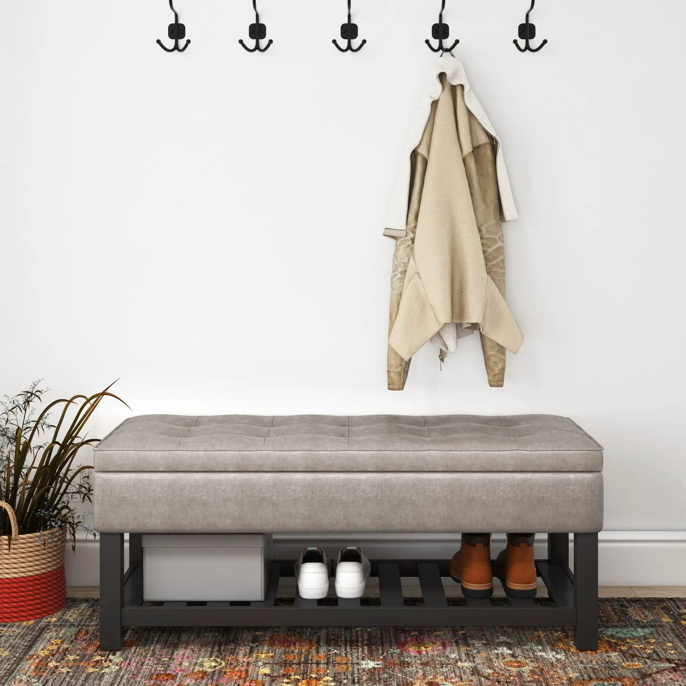 Cosmopolitan - Storage Ottoman Bench With Open Bottom by HouseOfZazla