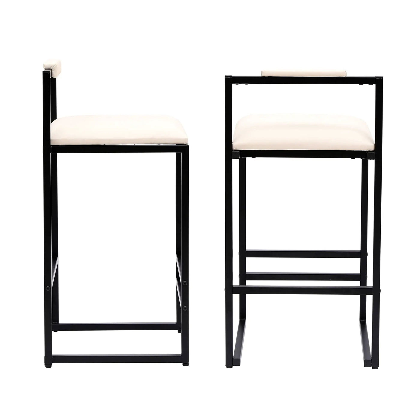 Elegant Bar Stool Set With Backrest And Footrest, Counter Height (Set of 2) by HouseOfZazla