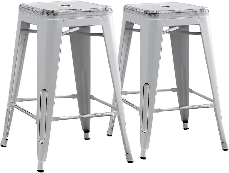 Backless Modern Industrial Bar Stools (Set of 2) by HouseOfZazla